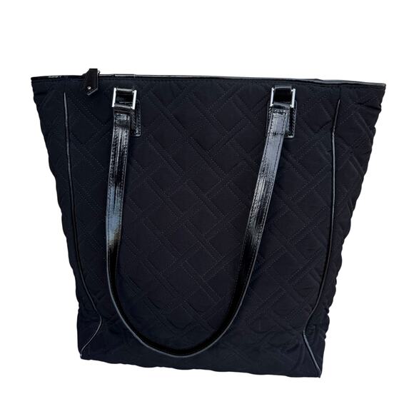 Vera Bradley Large Black Quilted Commuter Tote Bag Travel Work Purse - Picture 4 of 15